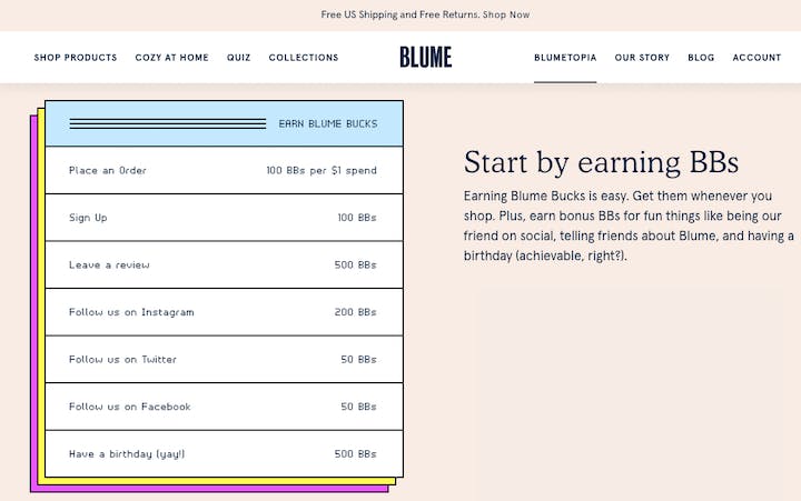 blume loyalty program